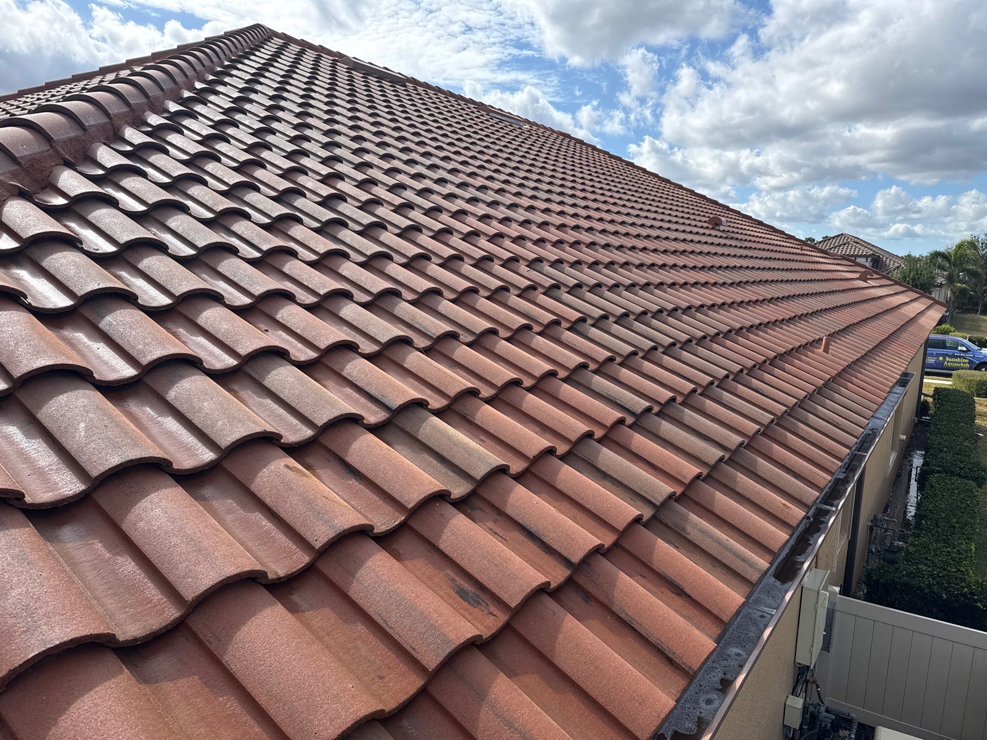 Barrel Tile Roof Cleaning in Esplanade Golf & Country Club – Lakewood Ranch, FL by Sunshine AquaWash
