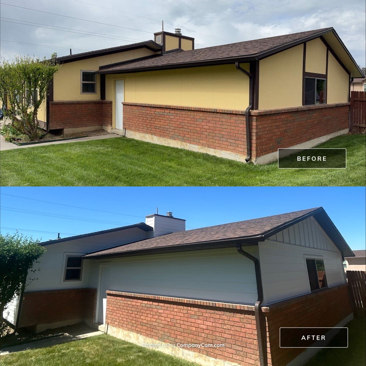 Orem | Hardie B&B and Lap Siding | Cobble Stone & Arctic White by Ideal Siding Utah