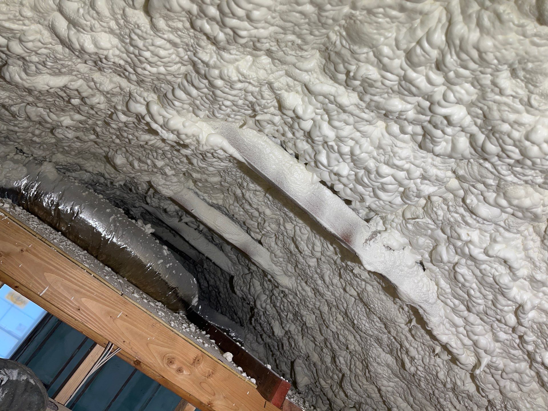 Basement Exterior Walls using Closed Cell Spray Foam by NYS Foam & Energy