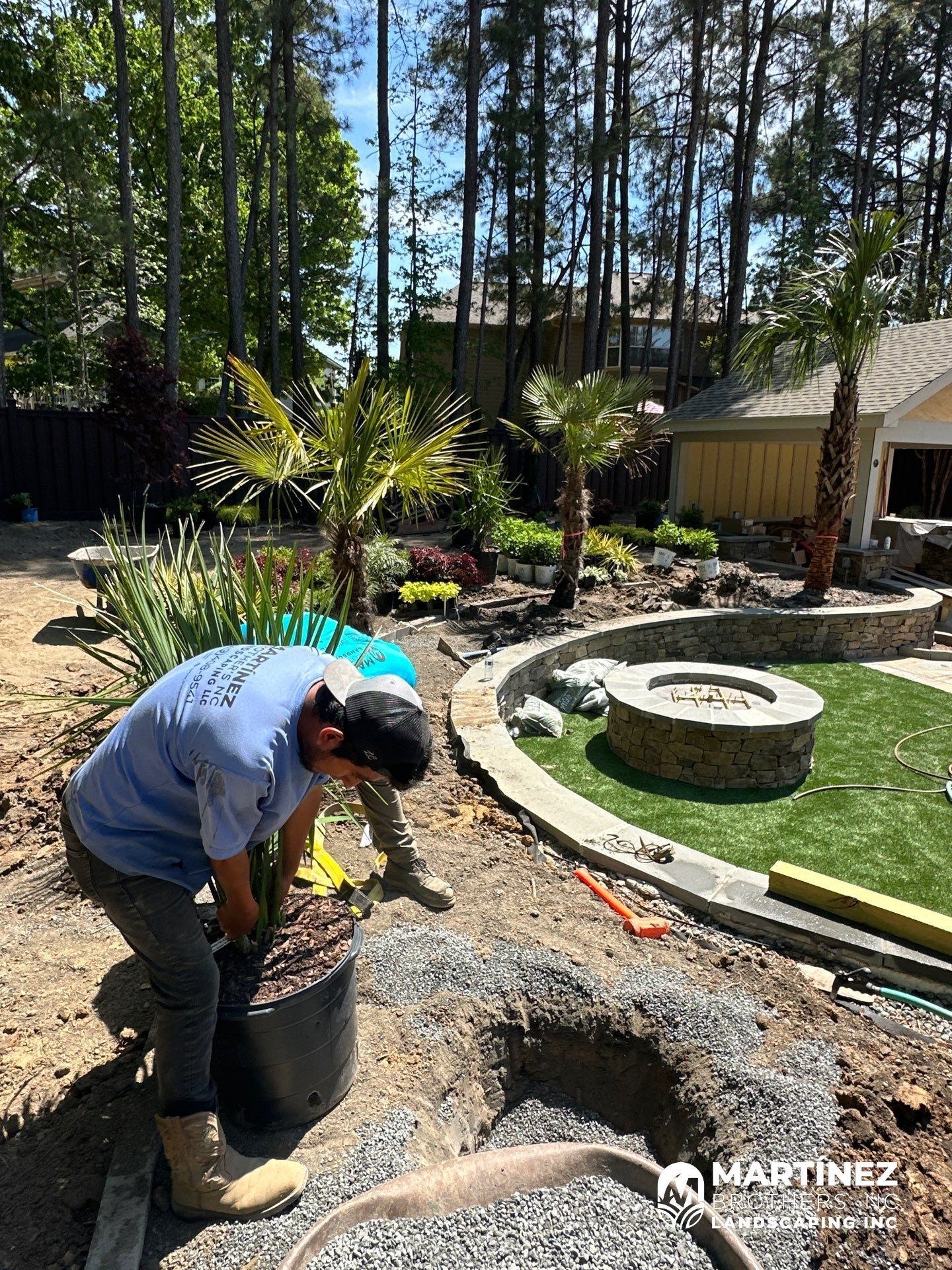 Backyard oasis in Cary by Martinez Brother’s Nc Landscaping Inc