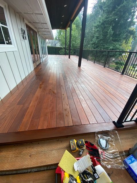 Full Modern Deck & Patio Cover Remodel w/ Ipe Hardwood Decking by Crm Services Llc