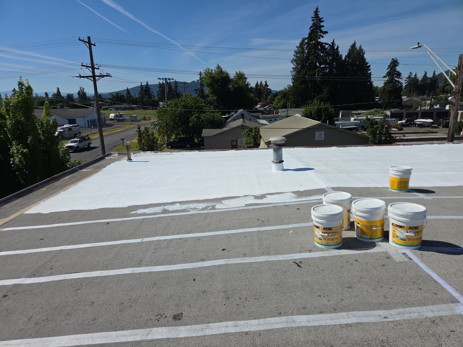 Commercial Roof Restoration and White Coating in Springfield by BEST Roofing & Waterproofing