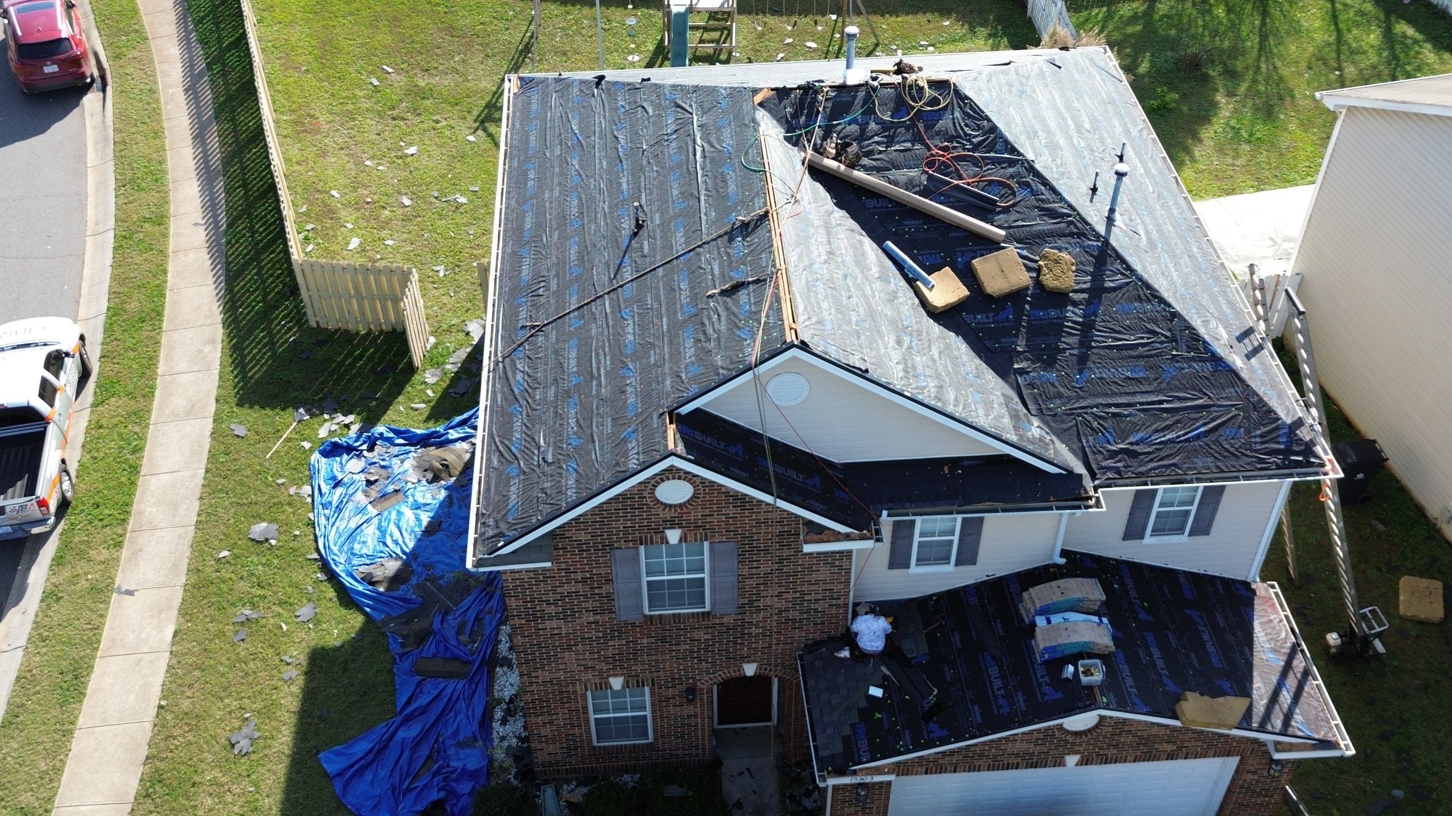 Roof replacement, interior and gutters repair by hail and wind damage by Just Brilliant Restoration JBR