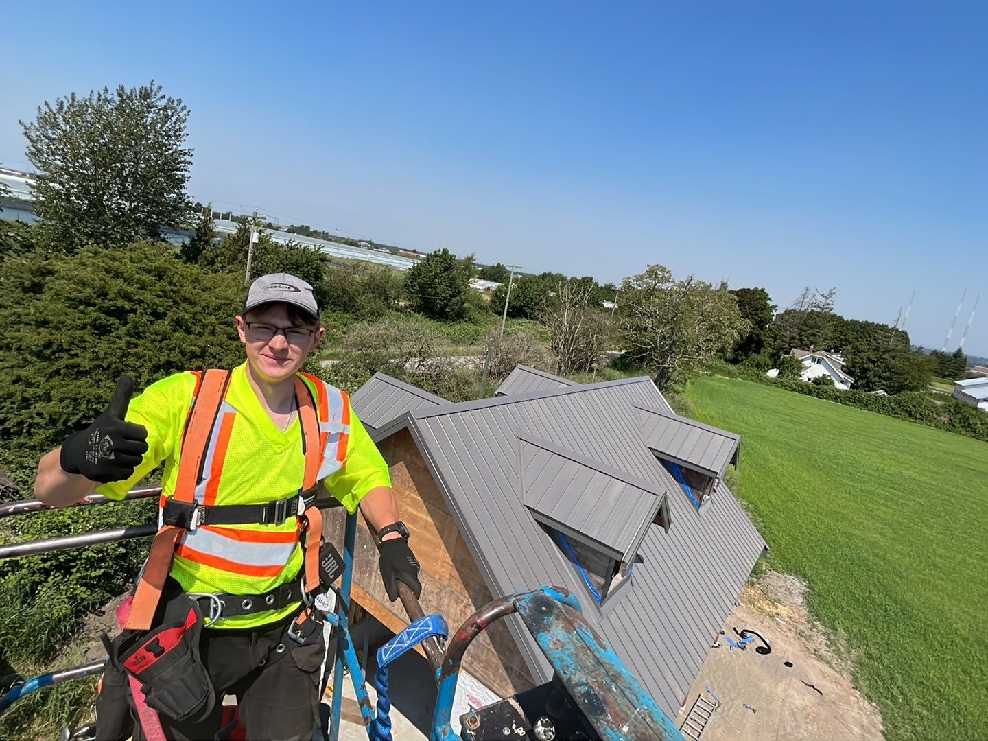 Agricultural Roofing Installation using 12" Prolok metal  by Top Notch Roofing Inc