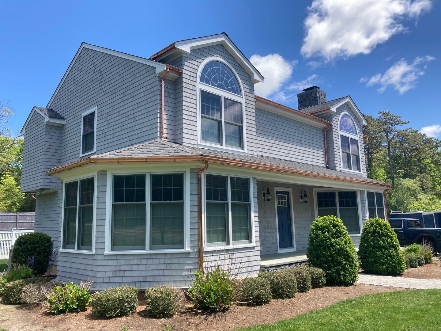 Gutter Installation using 6" Half Round Copper Gutter in Wareham, MA by Gutter Pro Enterprises