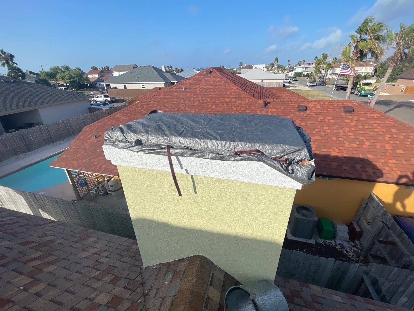 Residential Roofing Repair - Replacing Chimney Cap by Lighthouse Roofing