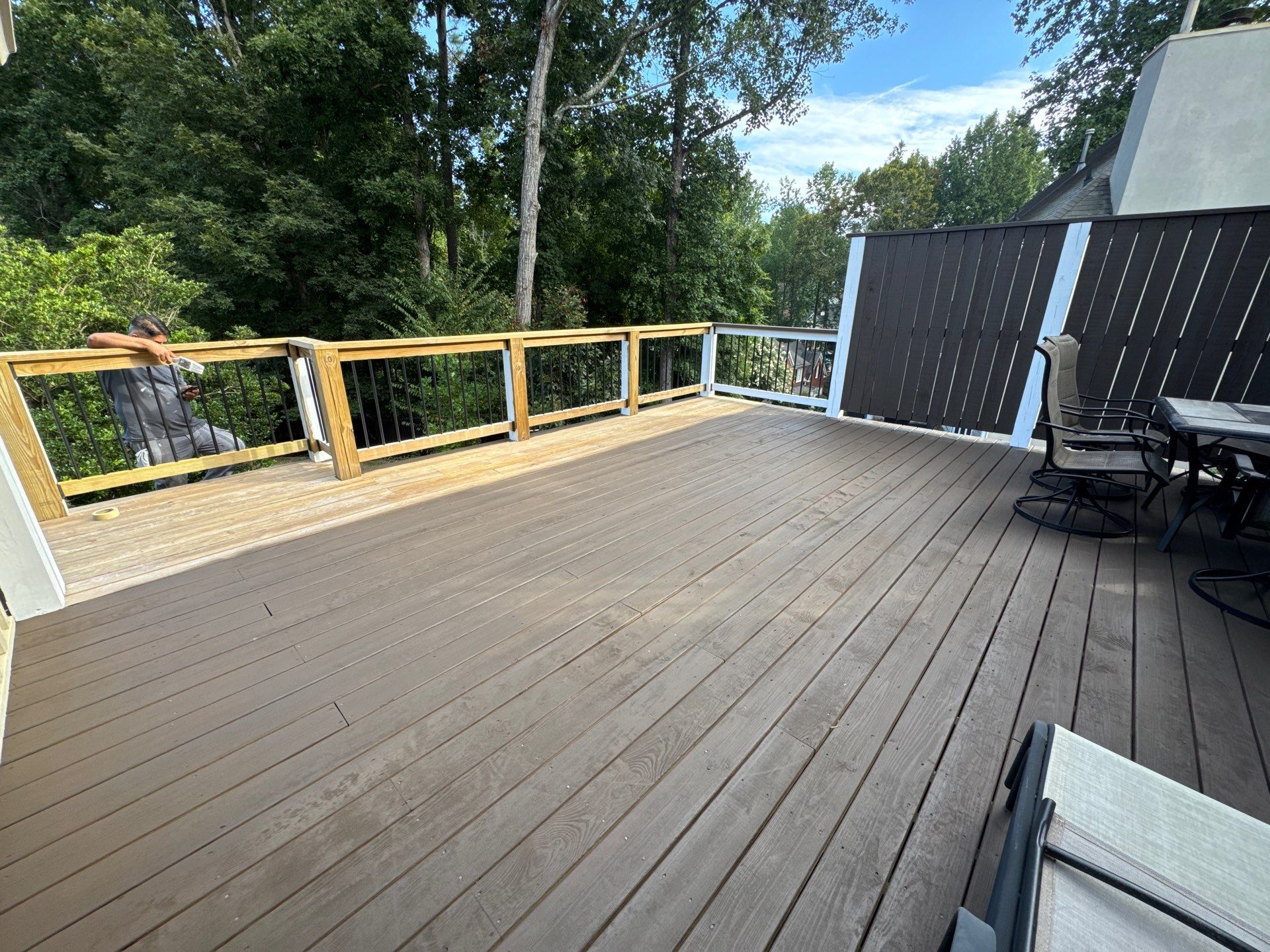 Modern Deck and Staircase Refinishing in Acworth, Georgia by Swift Home Renovations
