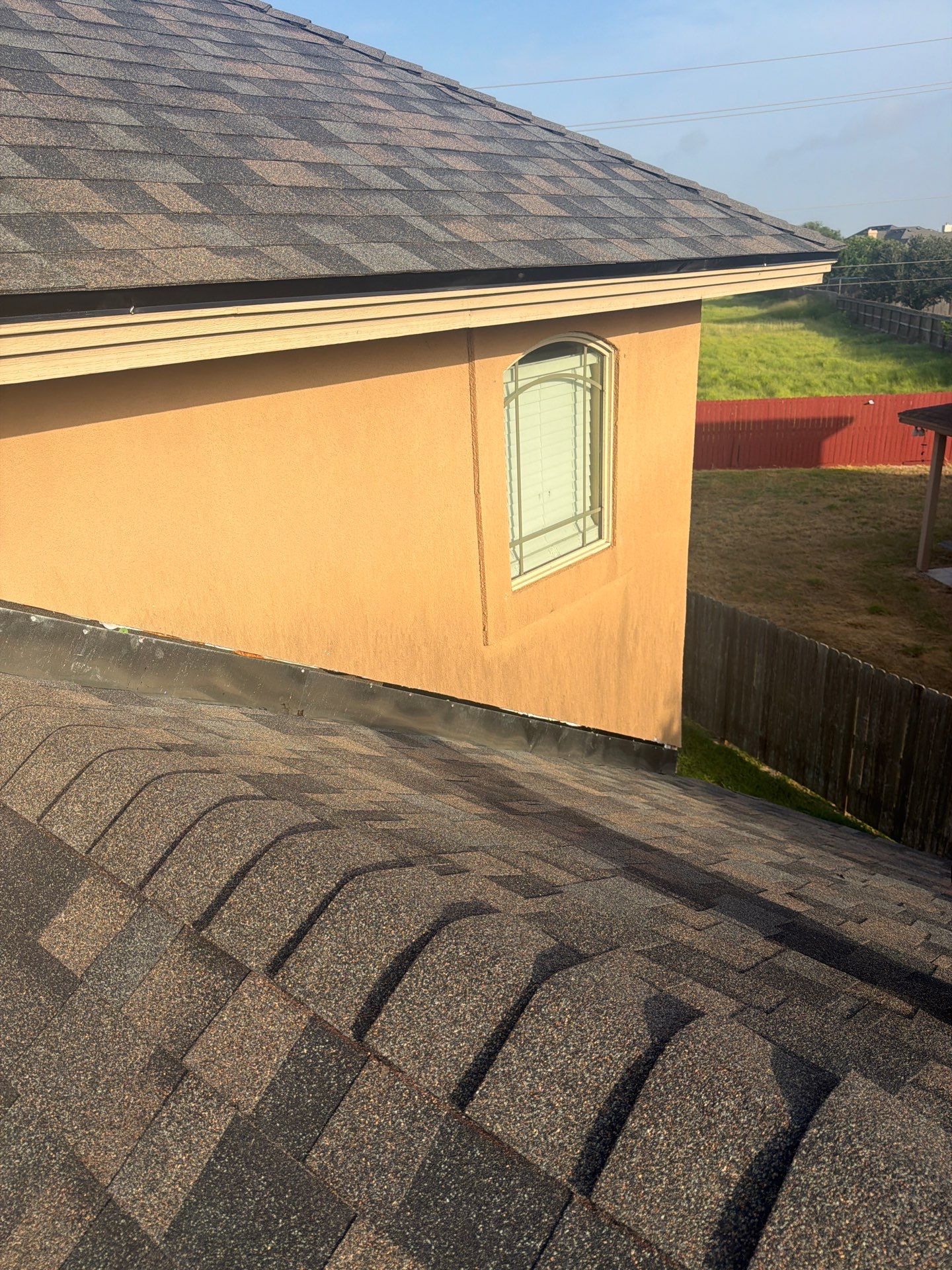 Flashing Stucco above the Roof by Bayfront Roofing and Construction