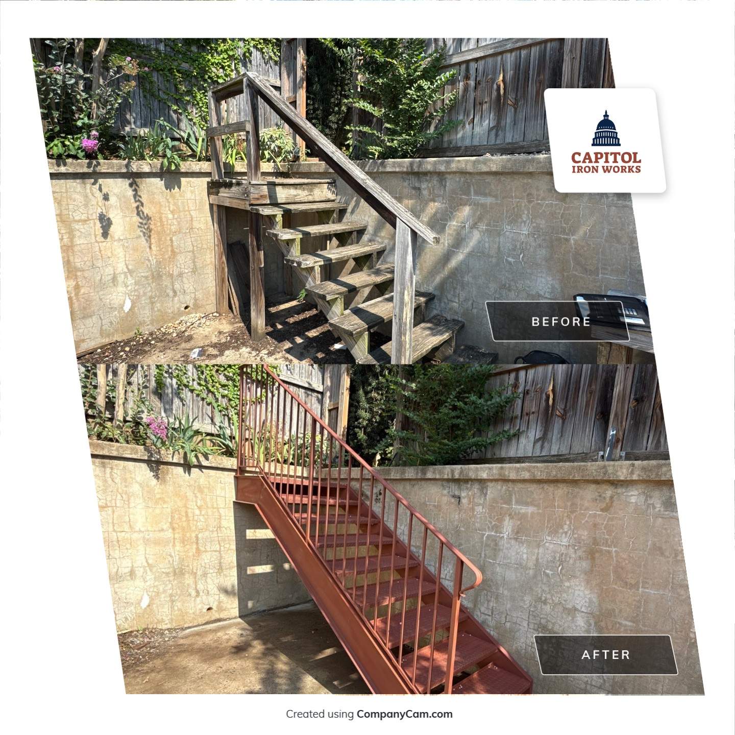 Custom Red Iron Staircase & Railing Upgrade – Washington, DC by Capitol Iron Works