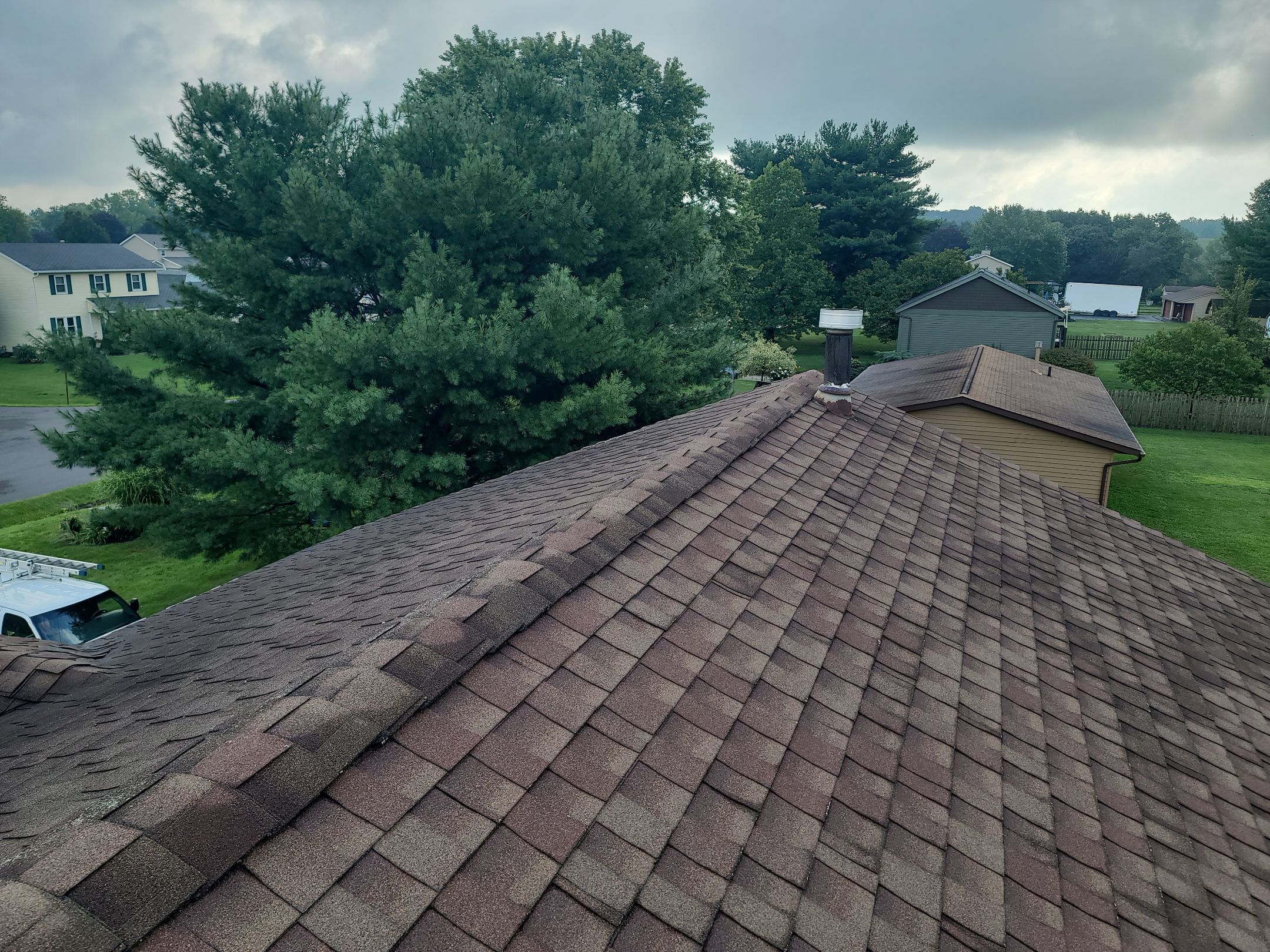 Atlas Pinnacle, Color: Weathered Wood, Drip Edge, Color: Royal Brown by Eagle Eye Roofing