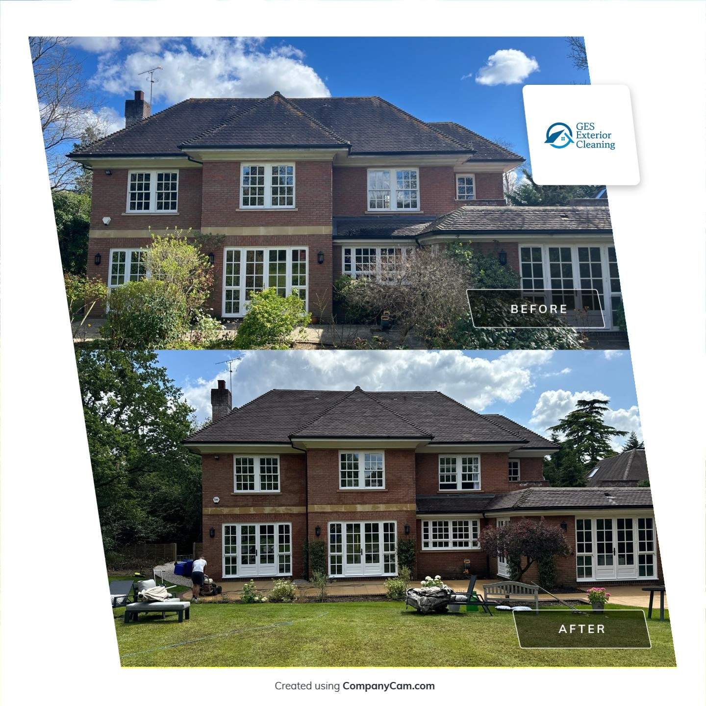 Exterior Clean - Roof - Patio using Honda 15lpm Low Pressure Washing Machine by Ges Exterior Cleaning ltd