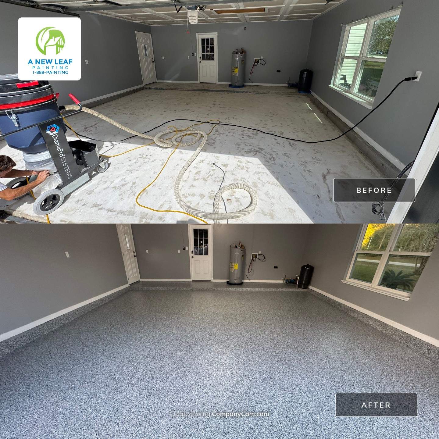 Maxville, FL 32234 - Epoxy Garage Floor Coating Project by A New Leaf Painting, LLC