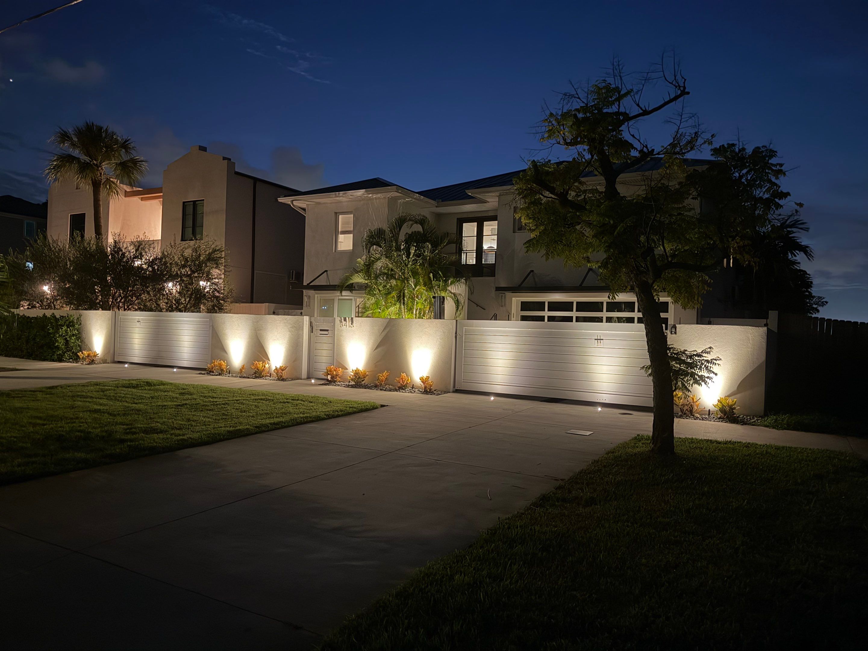 Custom Landscape Lighting and Modern Hardscape Installation in St Petersburg by Elegant Accents