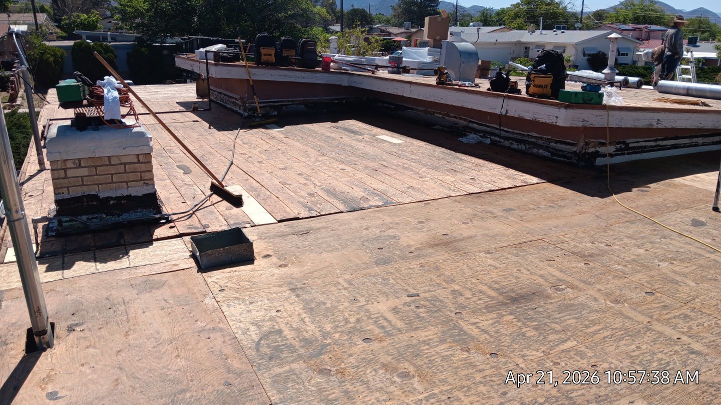 Residential TPO Roof Replacement and skylight replacement in Albuquerque by Doyle Roof Masters Inc