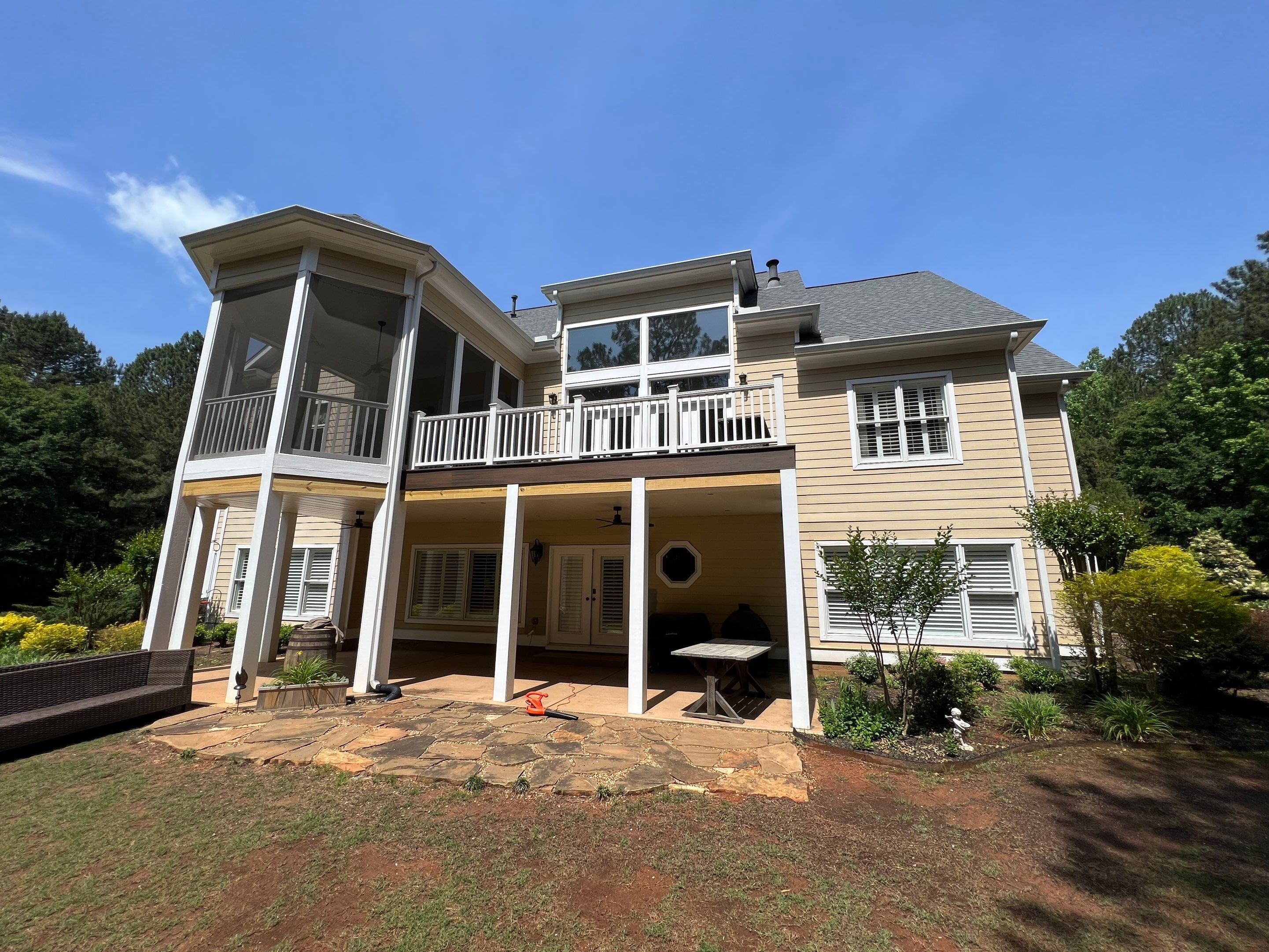 Sage Green Exterior House Painting and Trim Refresh in McDonough by Swift Home Renovations