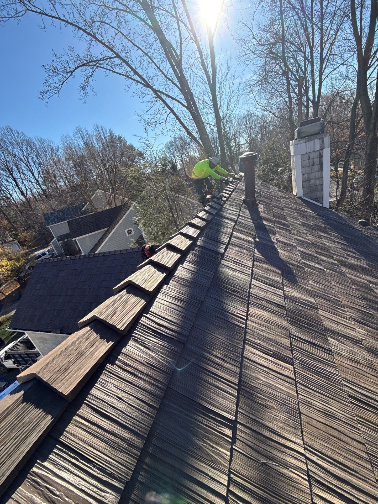 Reston :  Residential Roof Replacement with Brava Synthetic Cedar Shake Class C Natural  by RM Banning, Inc.