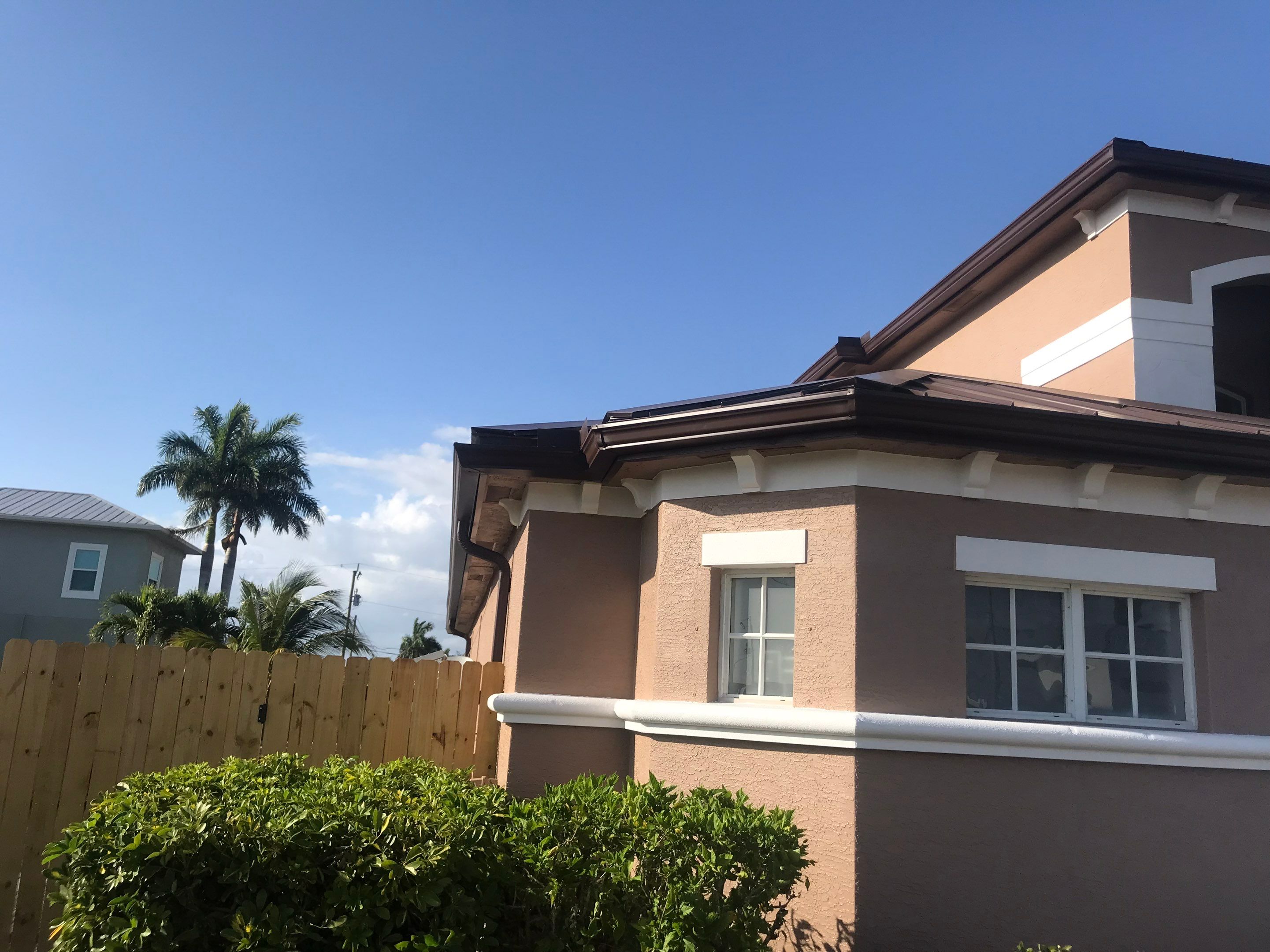 Brown Seamless Gutters using Royal Brown in Cape Coral by Gutter Professors