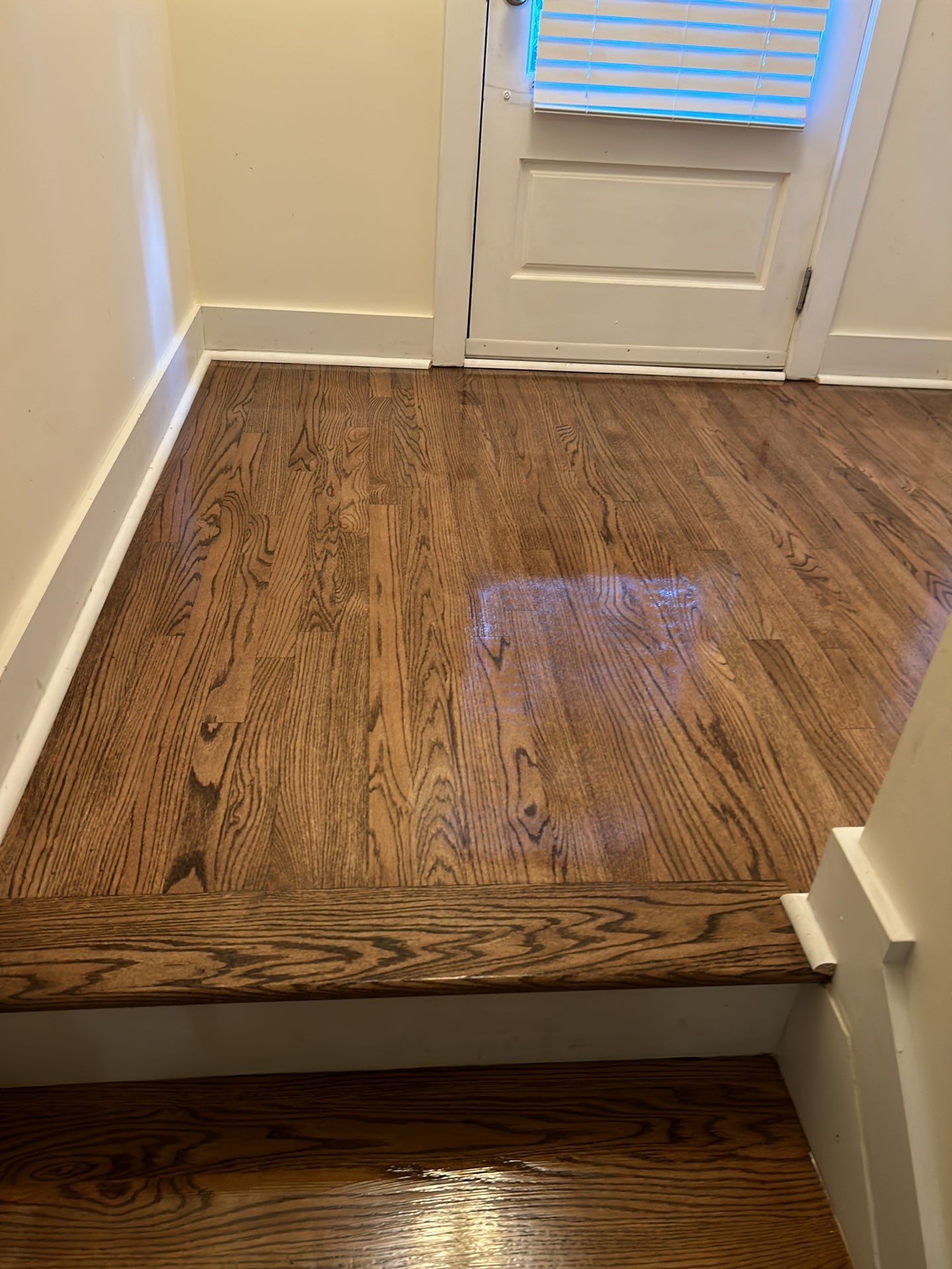 Classic Stair remodel with Oak Treads by Footprints Floors of East Atlanta