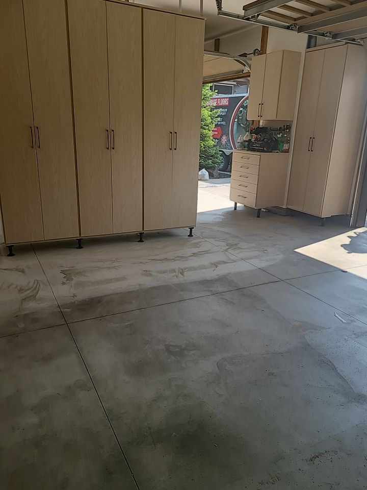 Garage Transformation using Pebble Beach by Croc Coatings, LLC