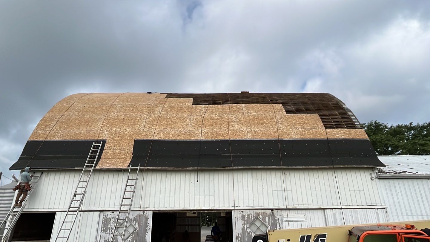 Barn Roofing Installation using GAF Timberline HDZ Charcoal by Nitro Roofing and Construction