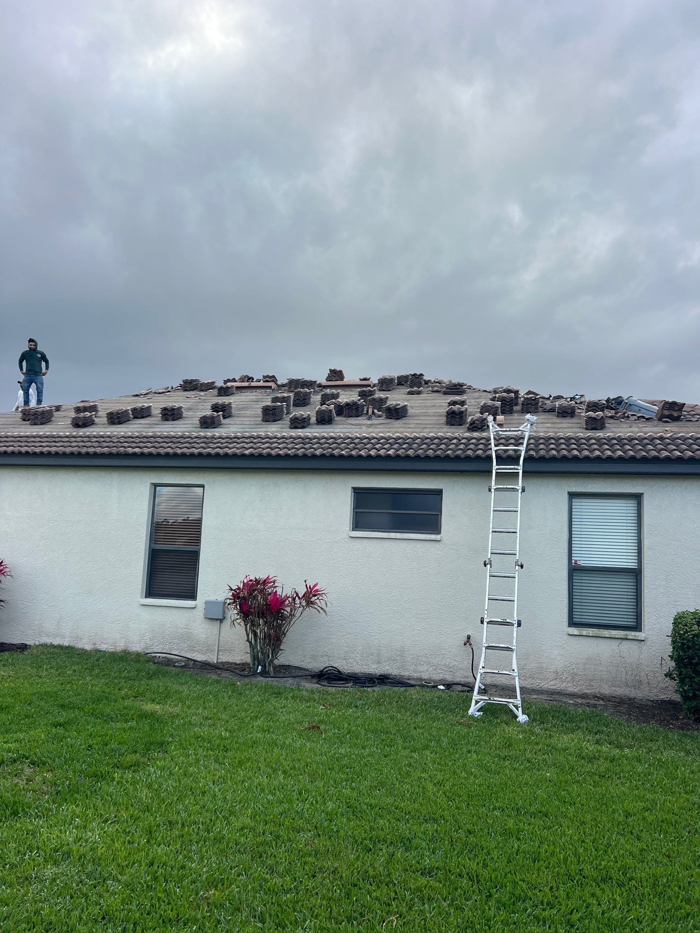 In Progress - Residential Tile Roofing Installation at Lakeridge Falls using tiles from Eagle Roofing Products! by Gopher Roofing