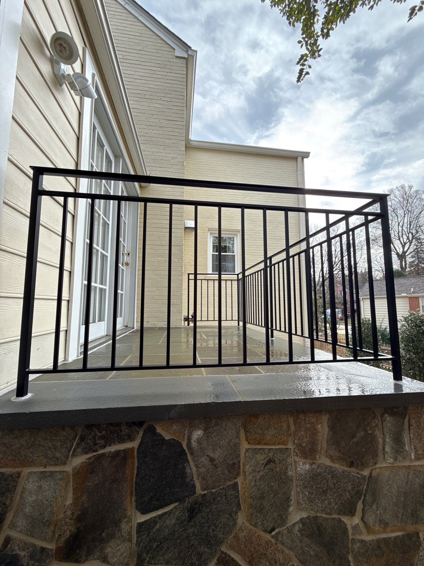 Custom One-Piece Freestanding Iron Railing – Bethesda, MD by Capitol Iron Works