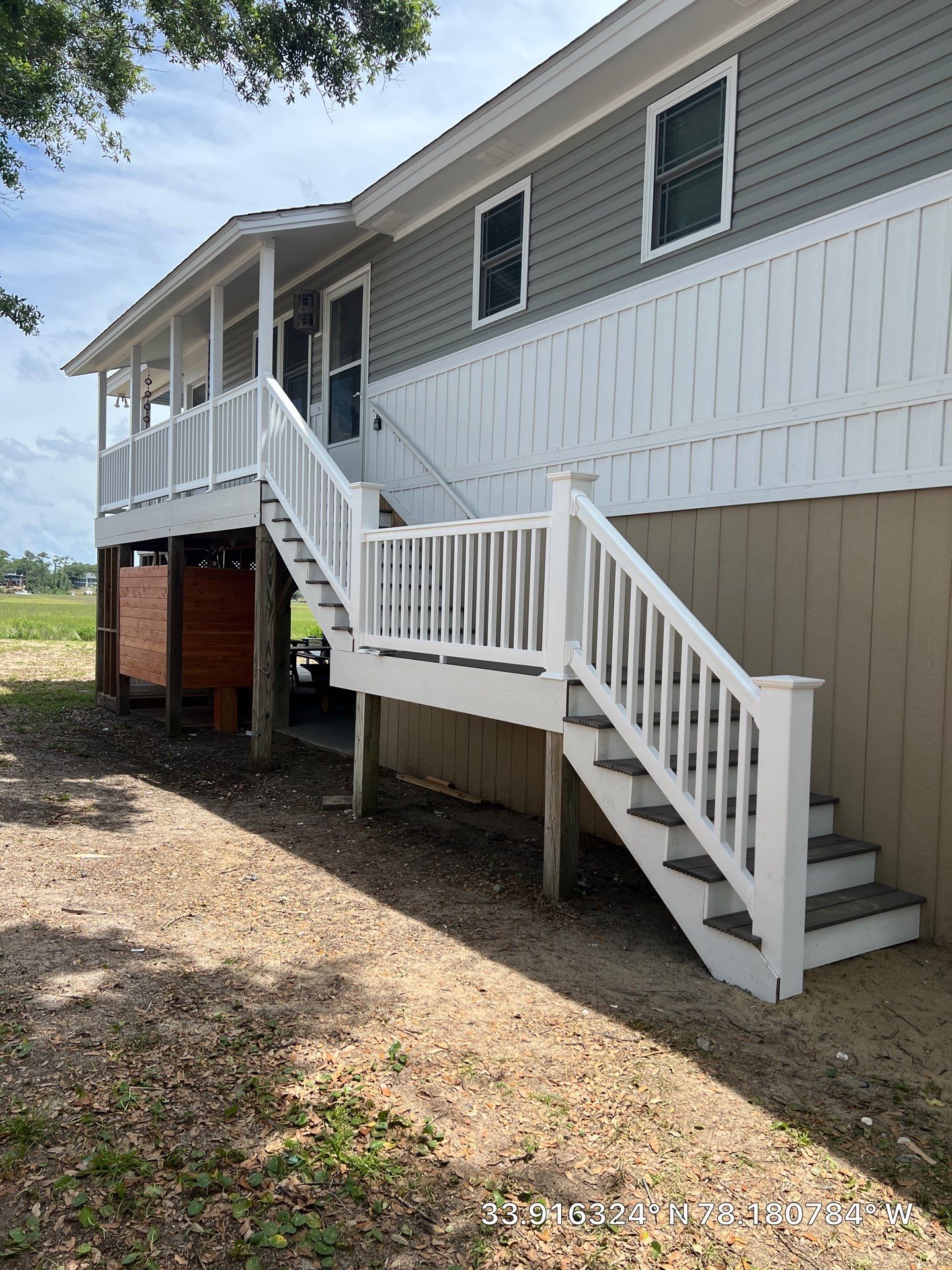 Framing Steps using Trex Enhance Grooved 1" X 12' Rocky Harbor by RGR Construction and Roofing, LLC