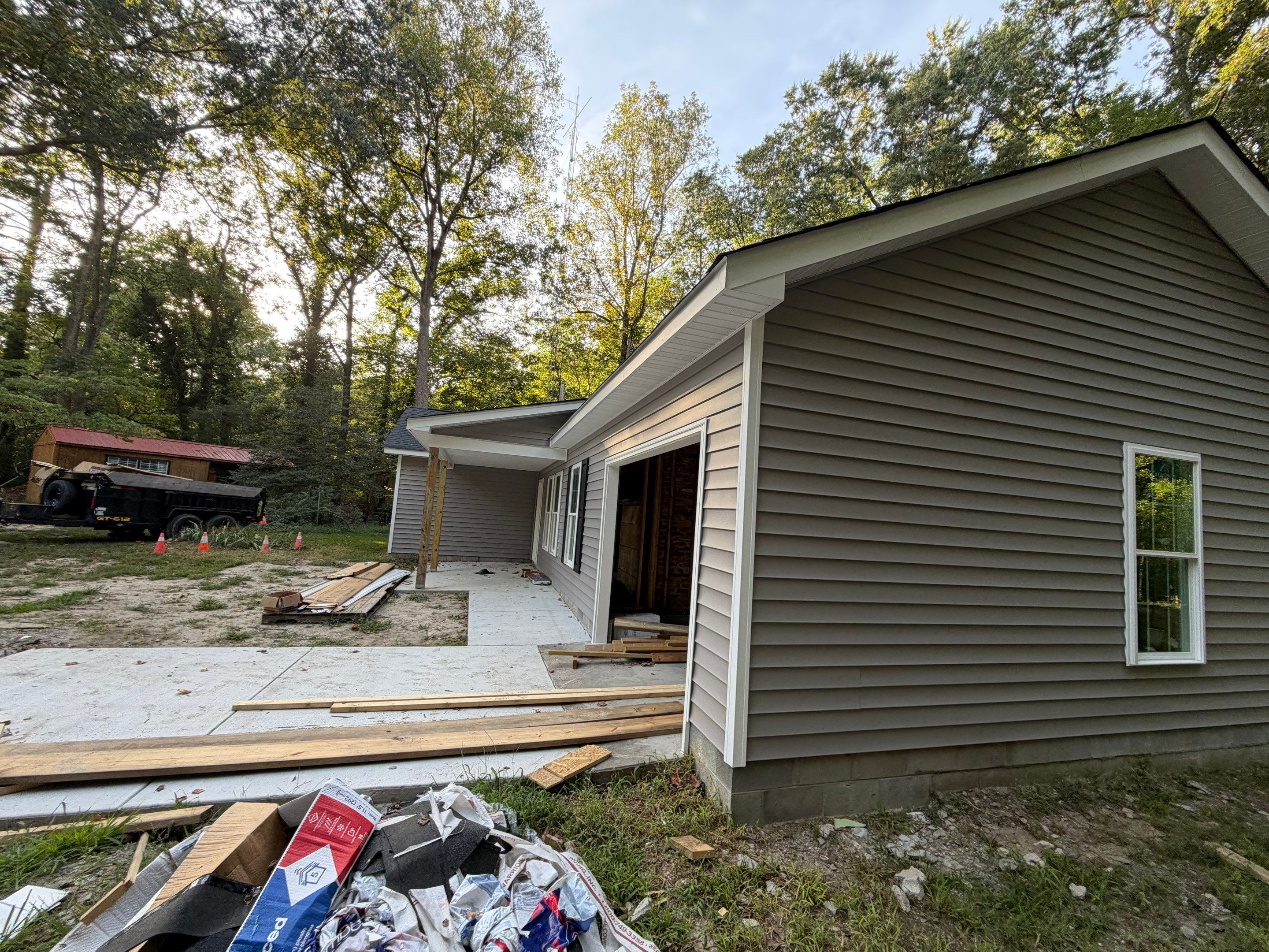 Single-Story New Construction Vinyl Siding Install in Gloucester by Cade Construction