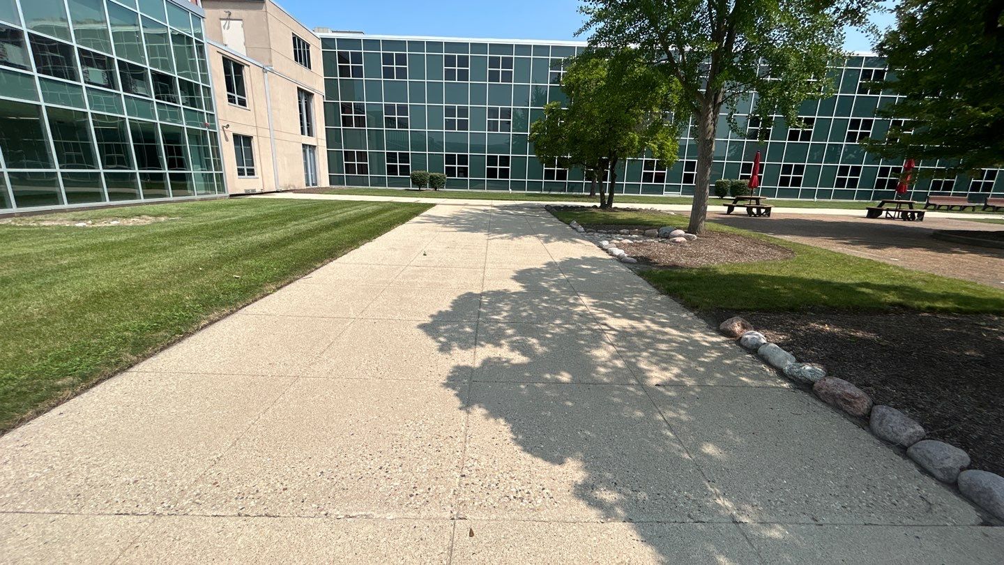 concrete using Algaecide, soft wash soap by Northern Power Washing LLC.