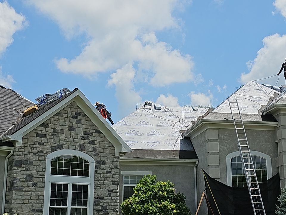 Residential Roofing Installation using Atlas Pinnacle Black Shingles by 614 Exteriors