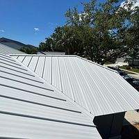.032 Aluminum 1.5" Mechanical Seam Solar White  by Total Roofing System The Metal Roof Experts