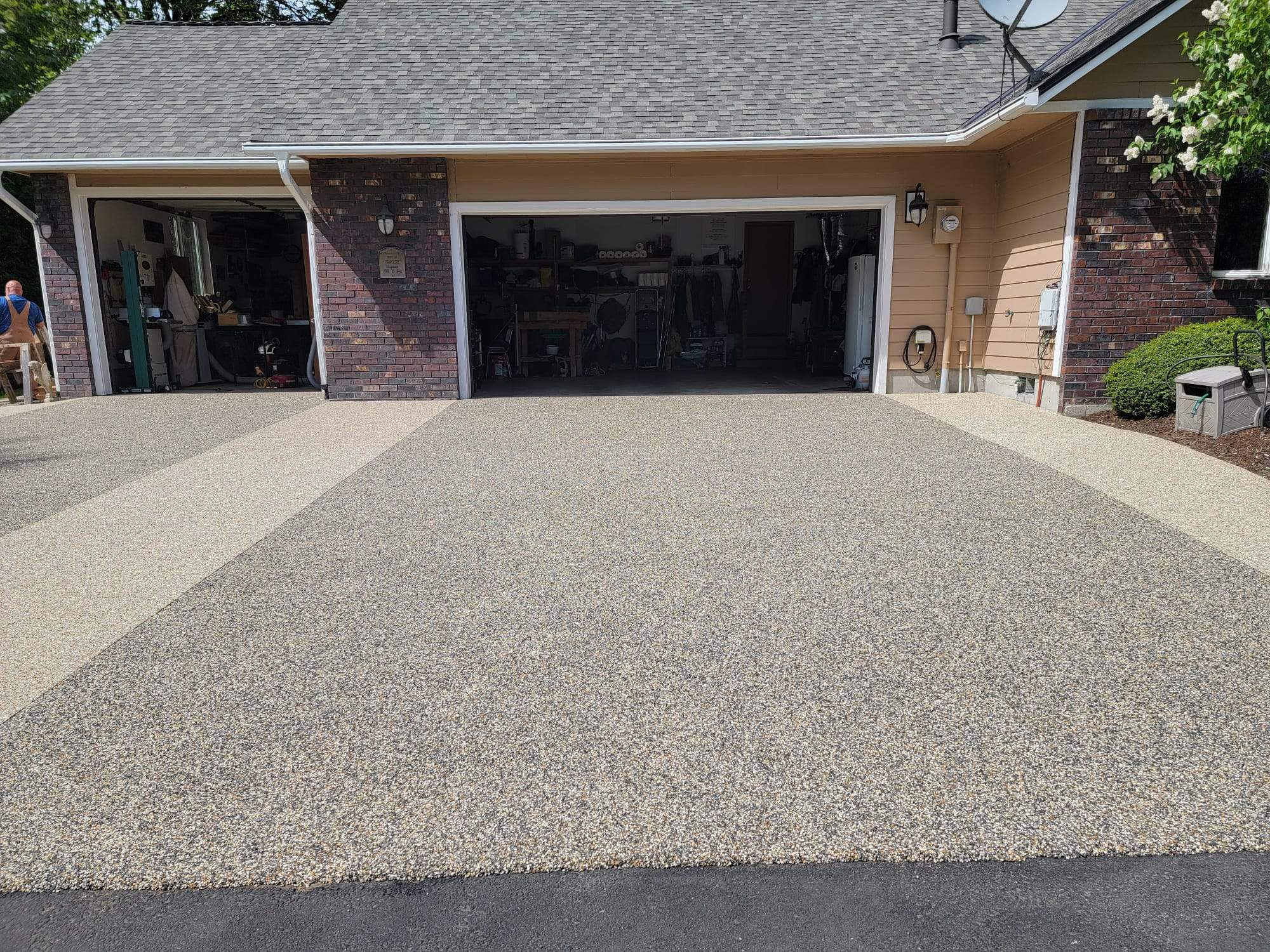 Luxury Driveway with Big Sur and Sistine Chapel Borders by Concrete Coating Experts Inc.