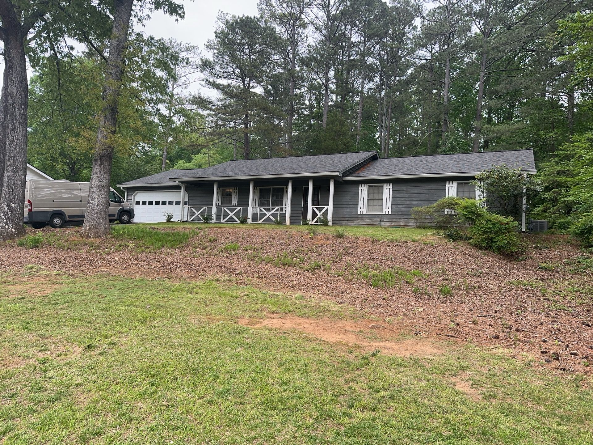 Marietta, GA Exterior Painting Transformation with Blue Paint by Nelson Exteriors