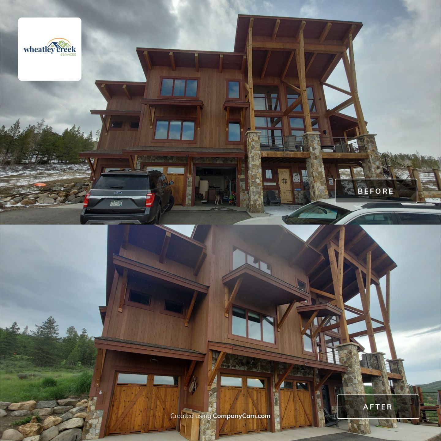 Exterior Painting Using Stain by Wheatley Creek Services