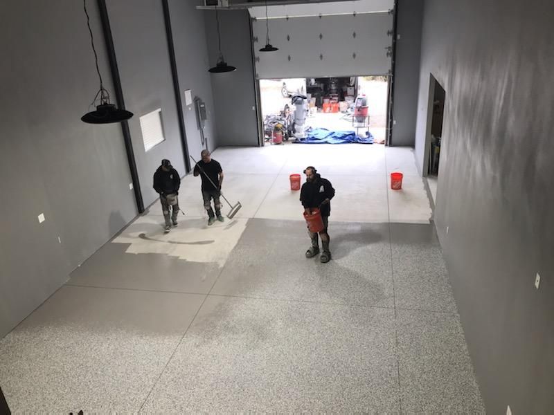 Garage Transformation using Slate Stone by Croc Coatings, LLC