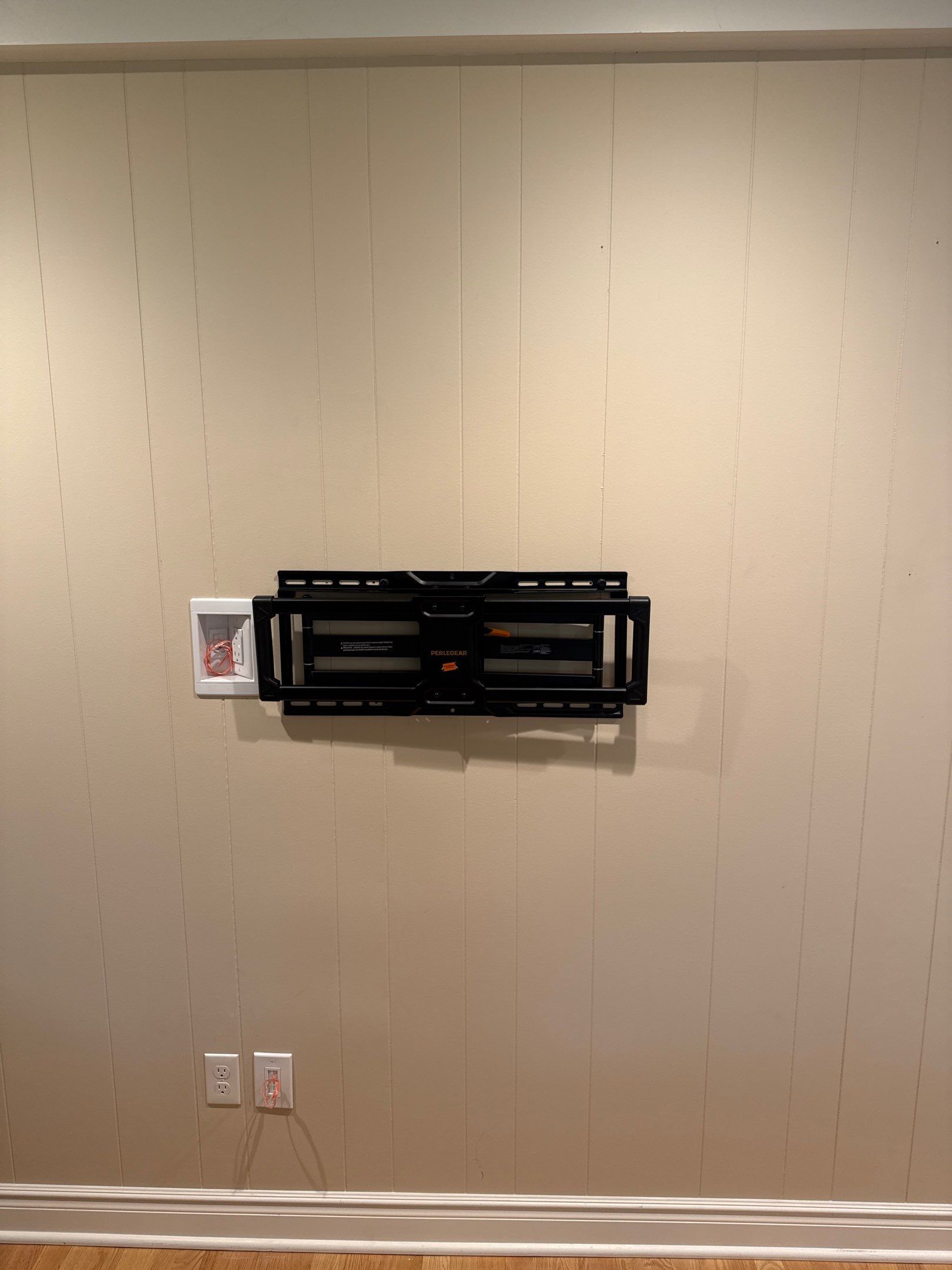TV Mount & Hidden Wiring / Recessed Outlet Installation by Spartan Home Pros