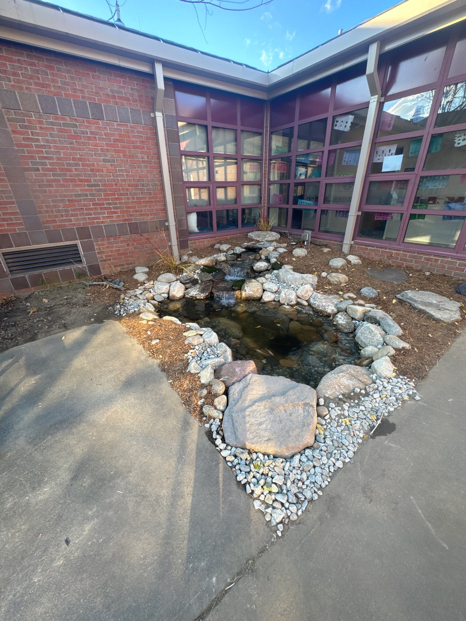 Deerfield Elementary School Koi Pond Build by Wicked Water Gardens