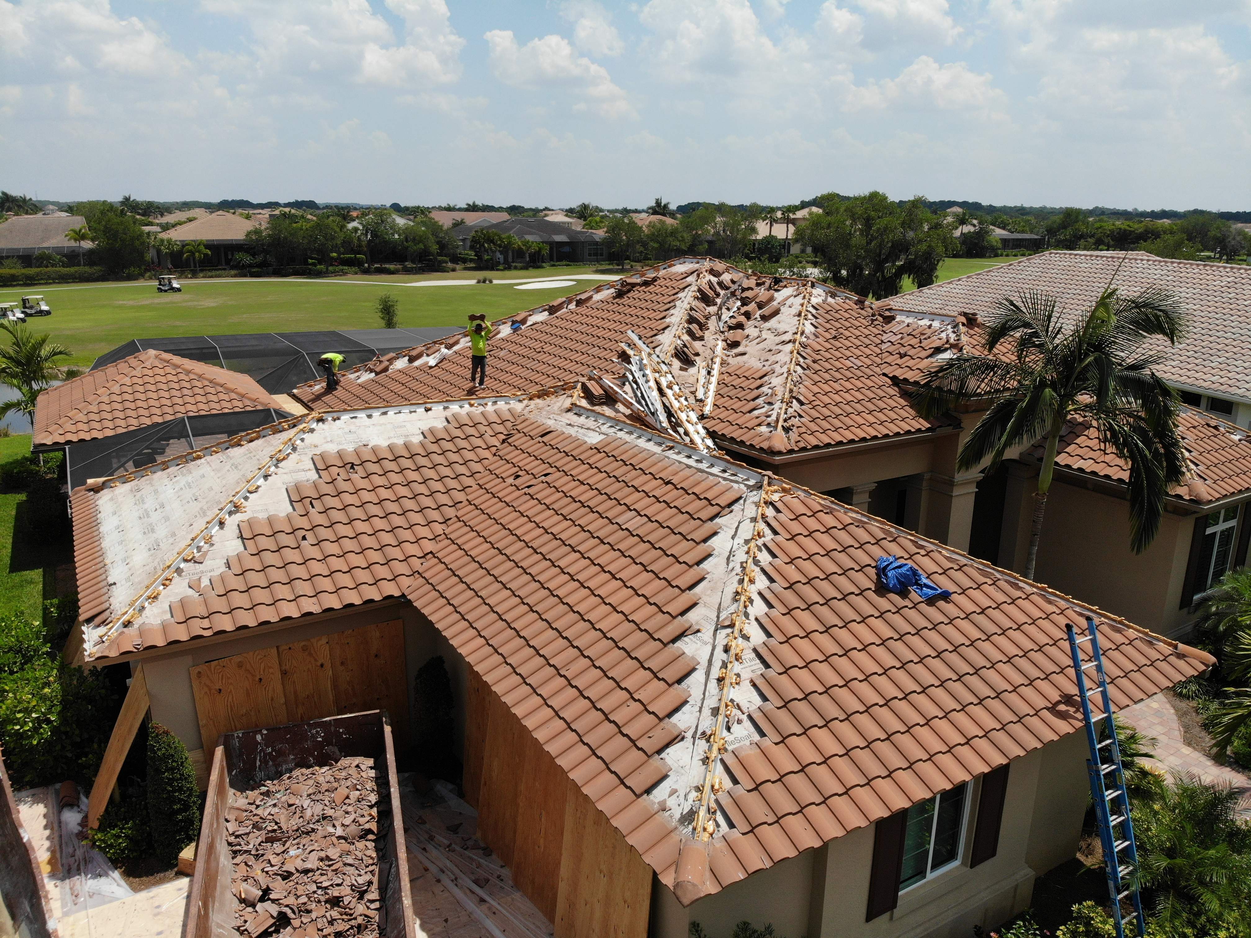 Residential Roofing Installation using Composite Spanish Tile by International Roofing