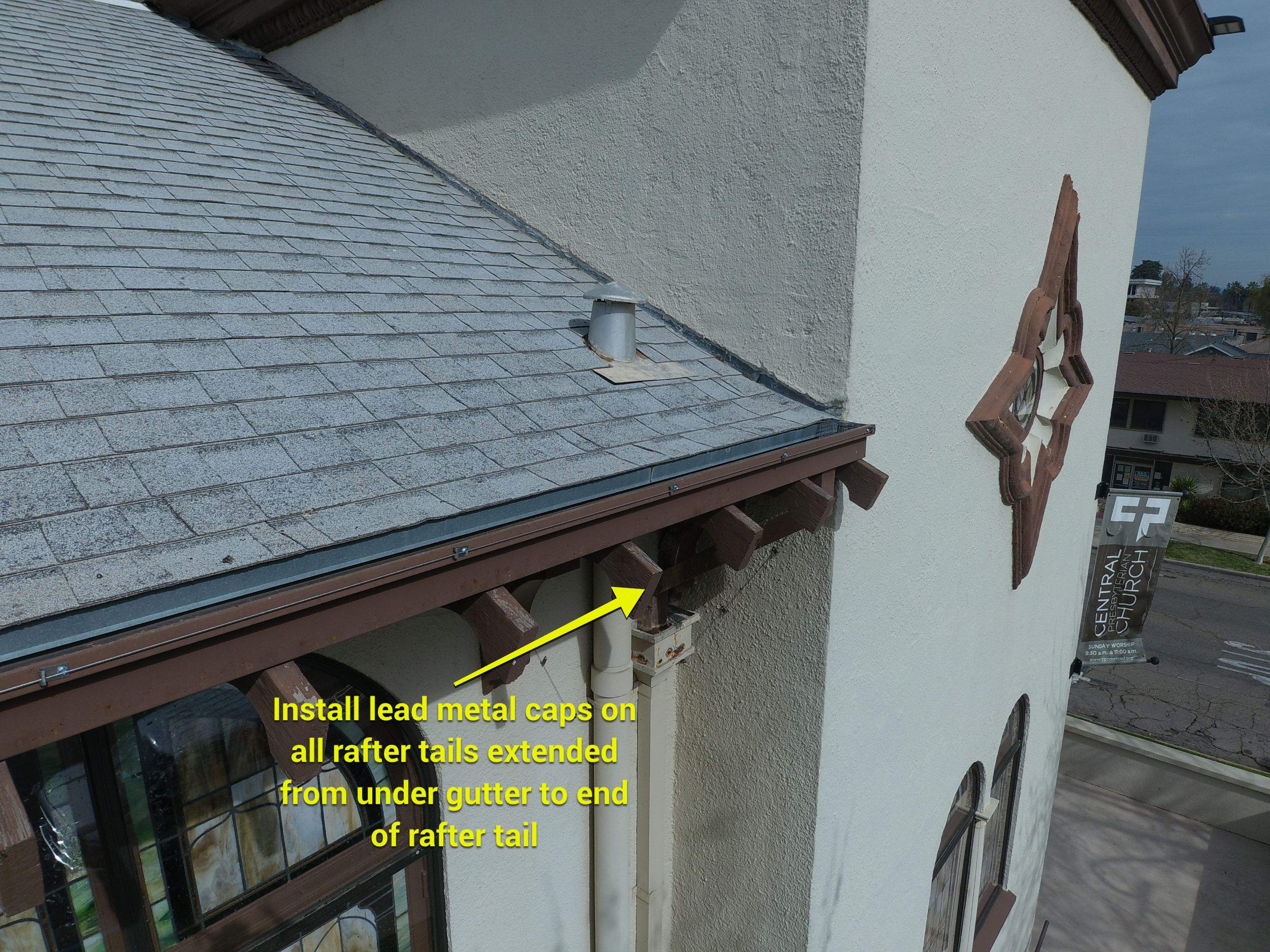  Presbyterian Church repairs to entrance architecture by Straight Edge Roofing Inc