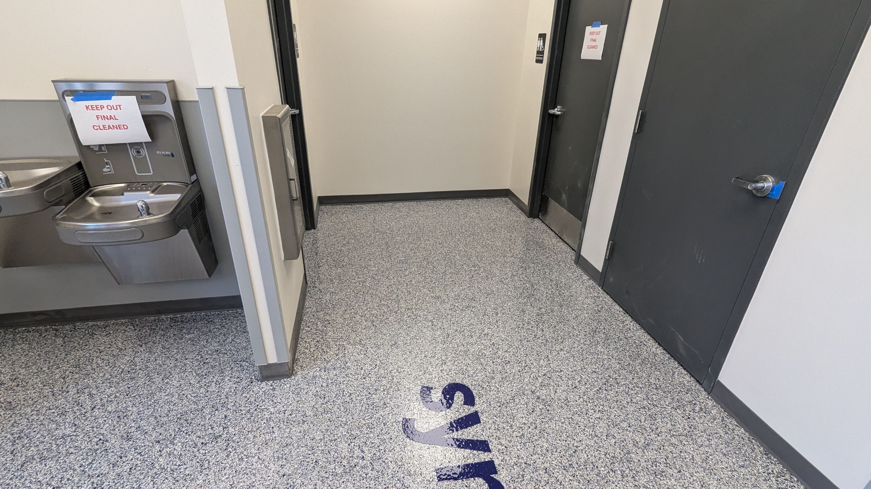 Commercial Floor Transformation using Aurora Accent W/Hypnotic Blue by Croc Coatings, LLC