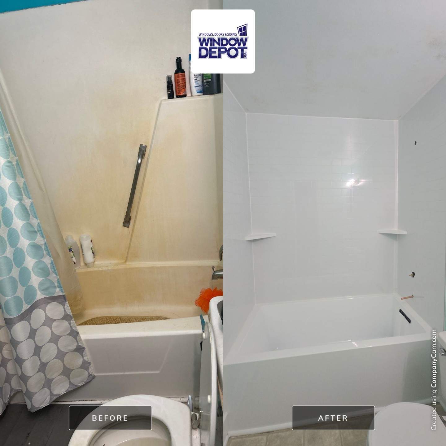 2 tub/shower renovations by Window Depot of Annapolis