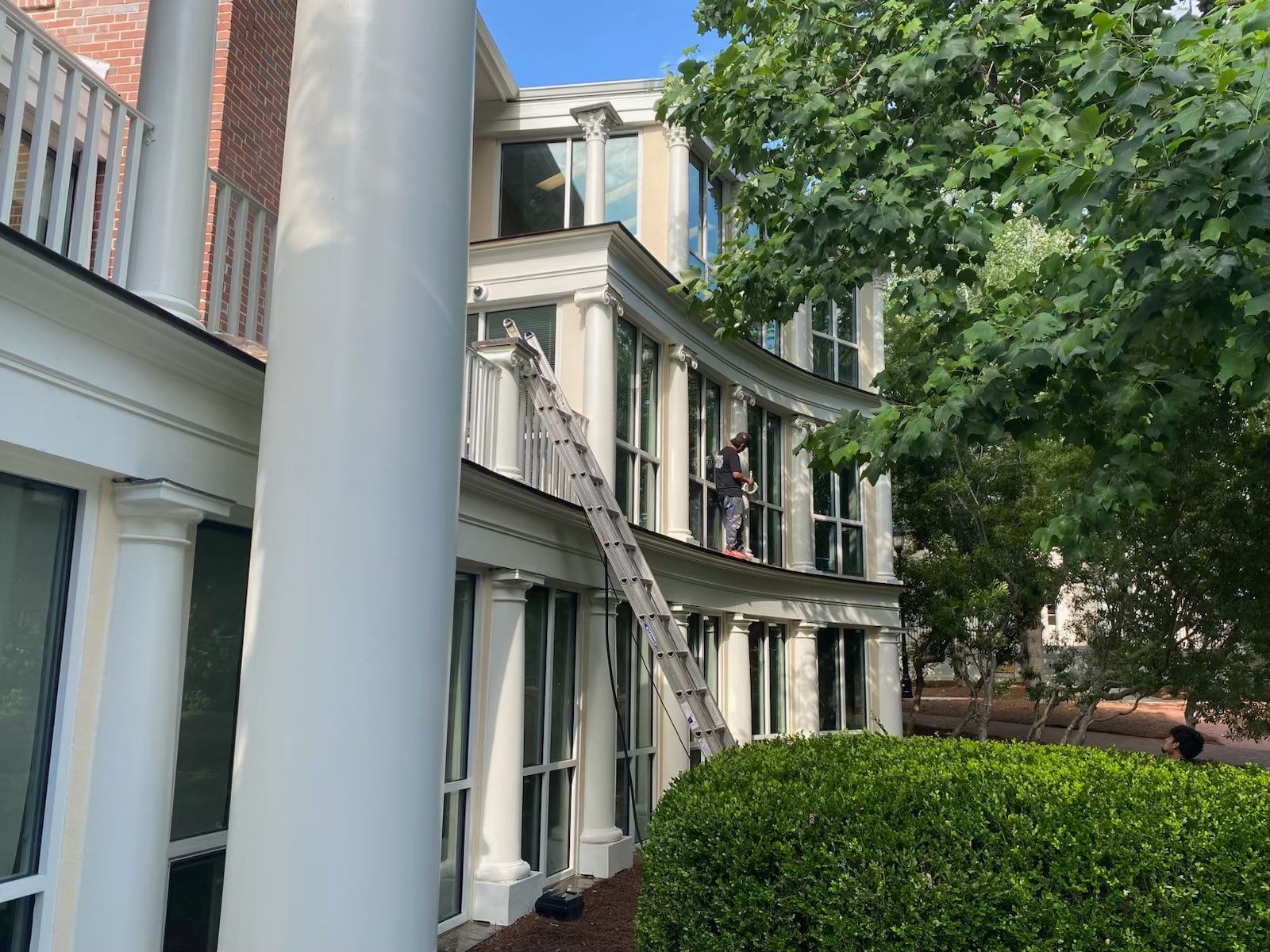 Architectural Column Restoration and Exterior Painting in Oxford by PGP Surface Solutions, LLC