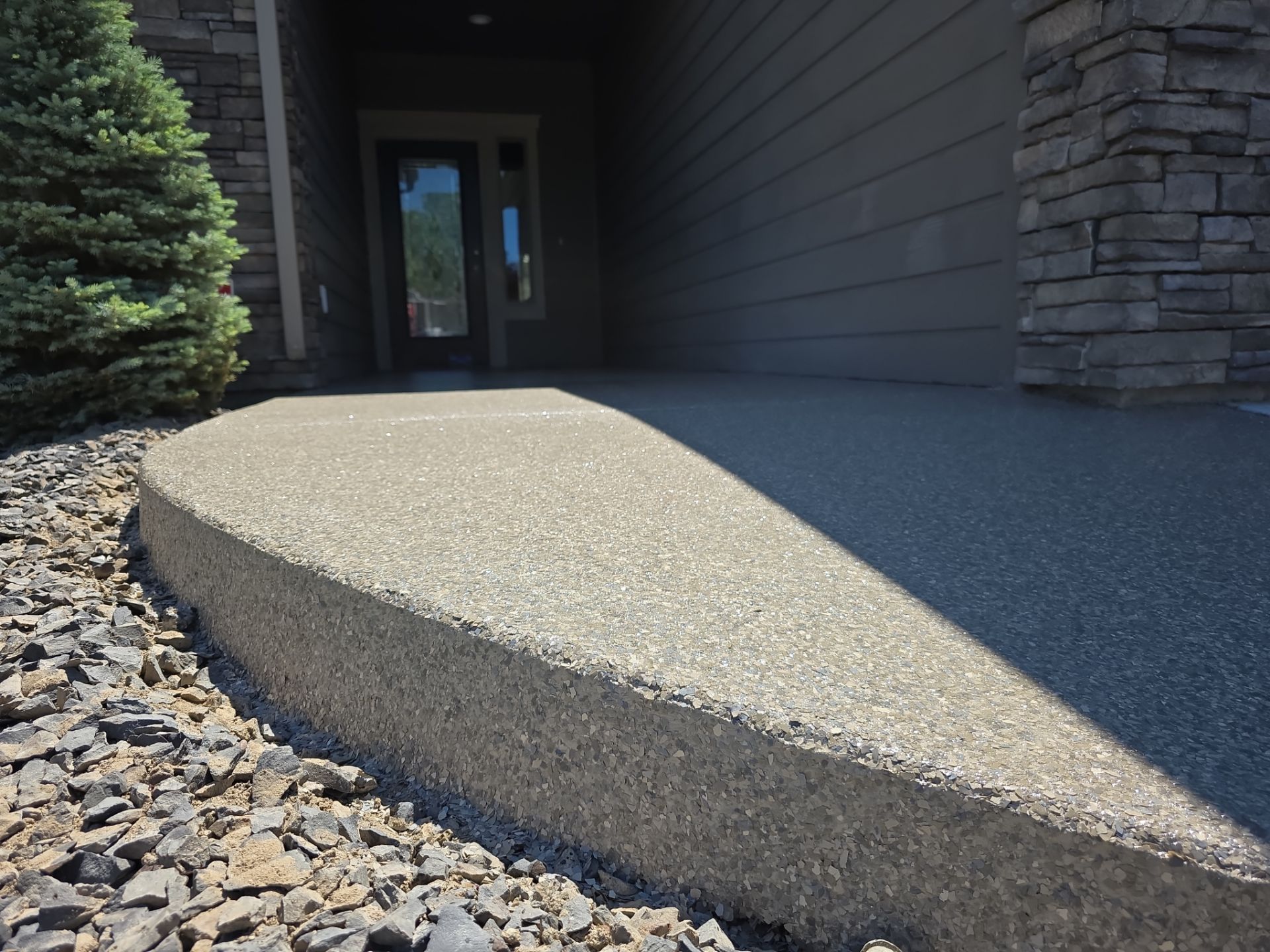 Entryway Transformation using Trail Mix 1/8" Chip by Croc Coatings, LLC