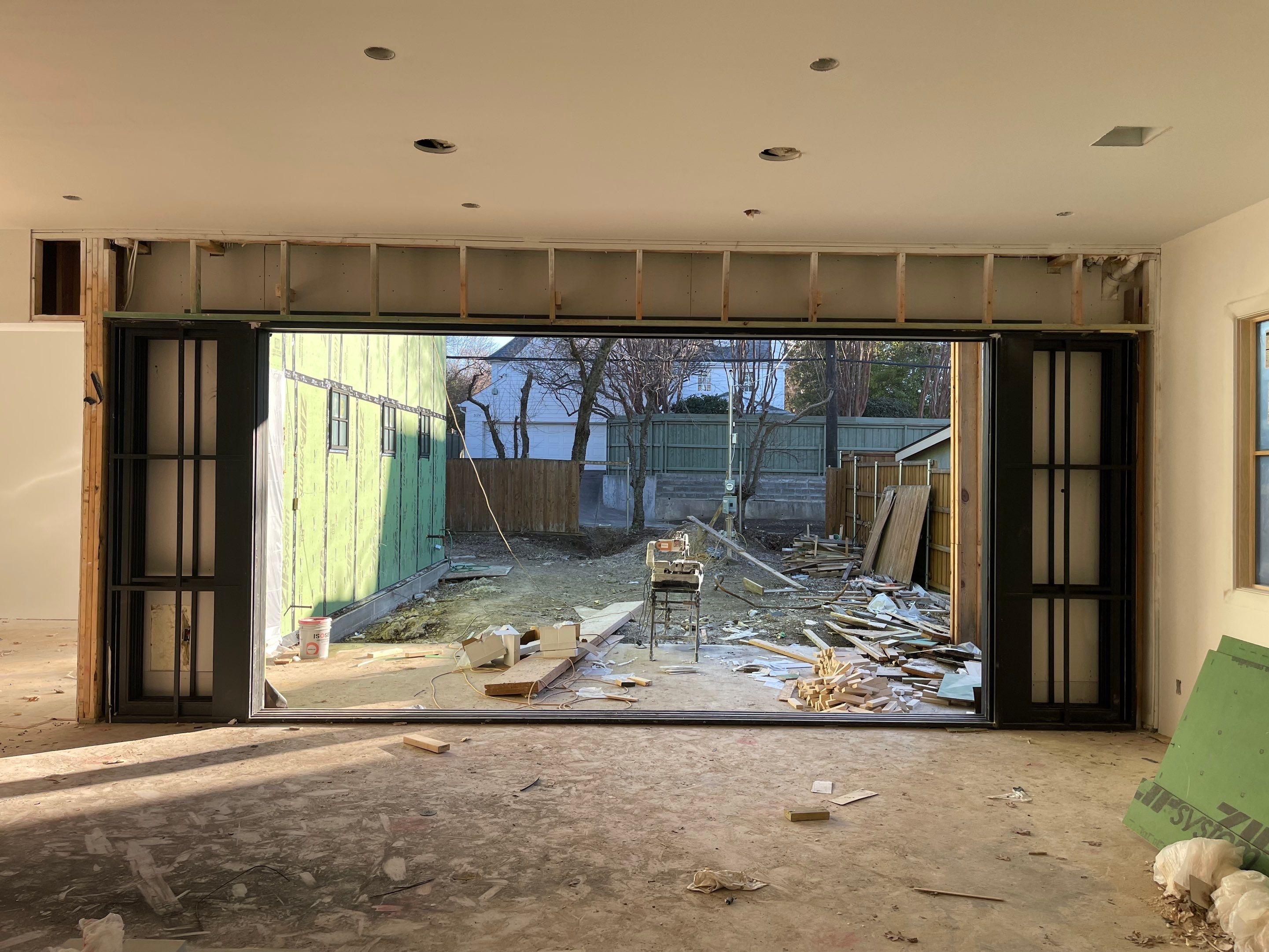 Custom 6-Panel Bi-Parting Sliding Pocket Door Installation in Dallas by Solara Custom Living