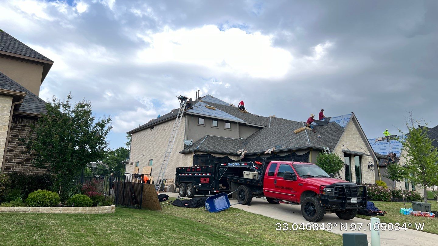 Insurance Claim Roof and Gutters using Certainteed Landmark Weathered Wood by Tex-Line Roofing