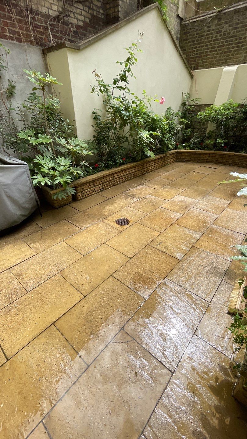 Basement garden patio and render clean by Ges Exterior Cleaning ltd