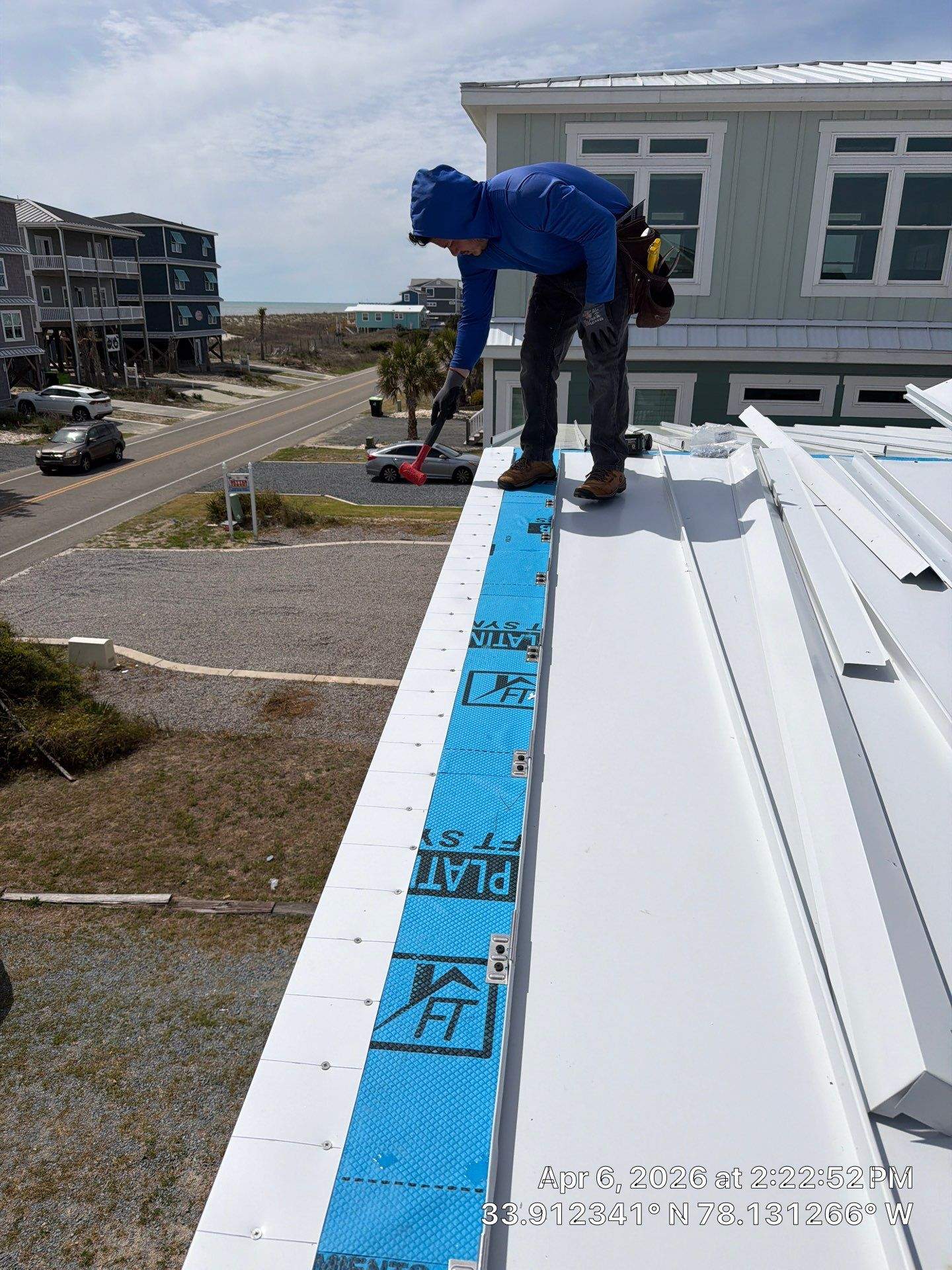 Oak Island Standing Seam Metal Roof Installation by RGR Construction and Roofing, LLC
