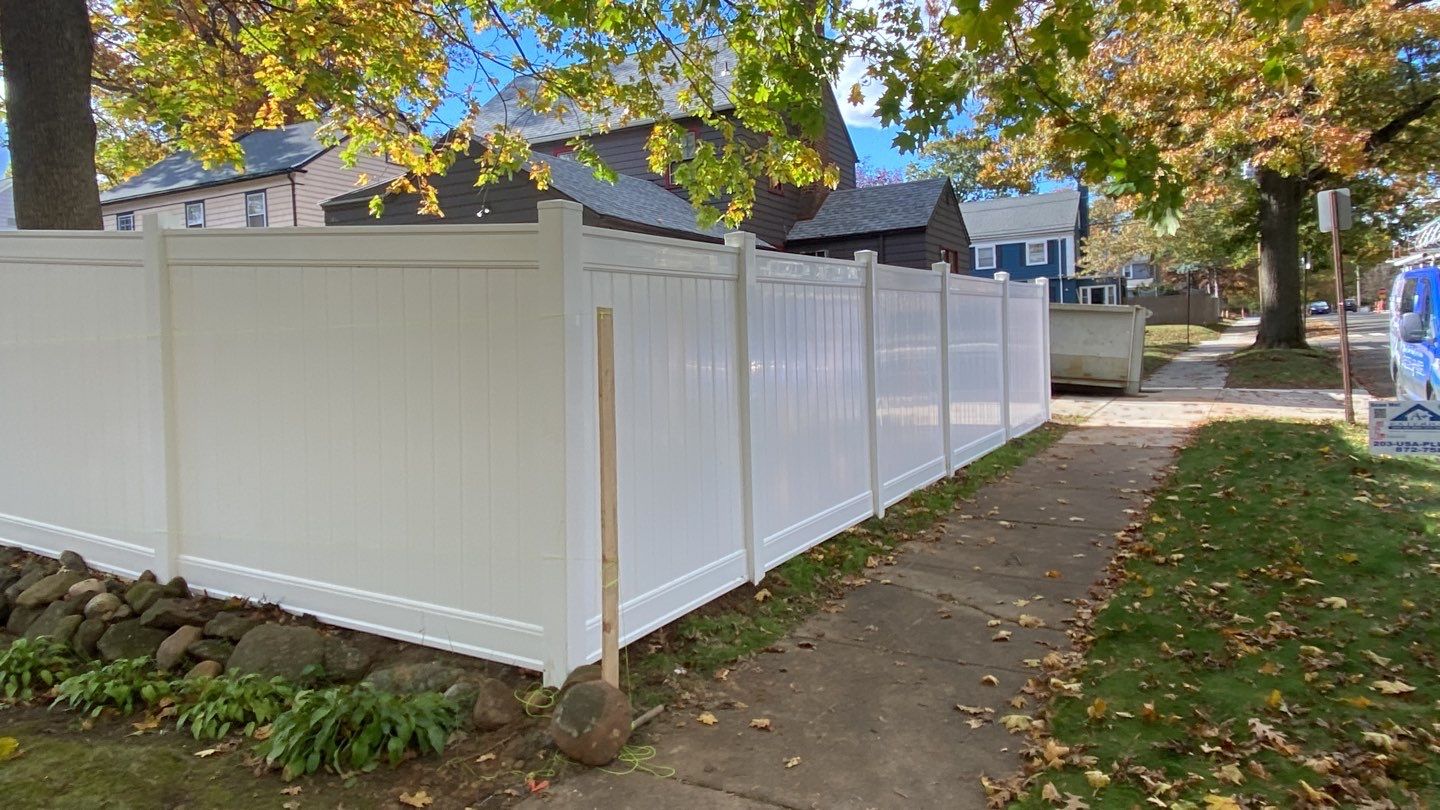 Fence Installation using Vinyl Fence  by A Plus Exterior