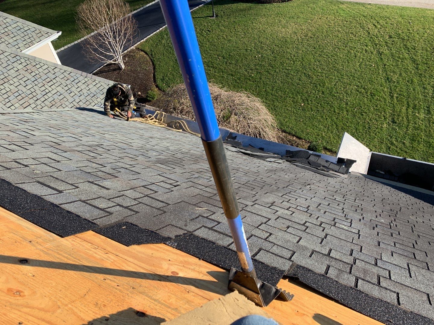 Residential Roofing Installation using Owens Corning TruDefinition Onyx Black by A Plus Exterior