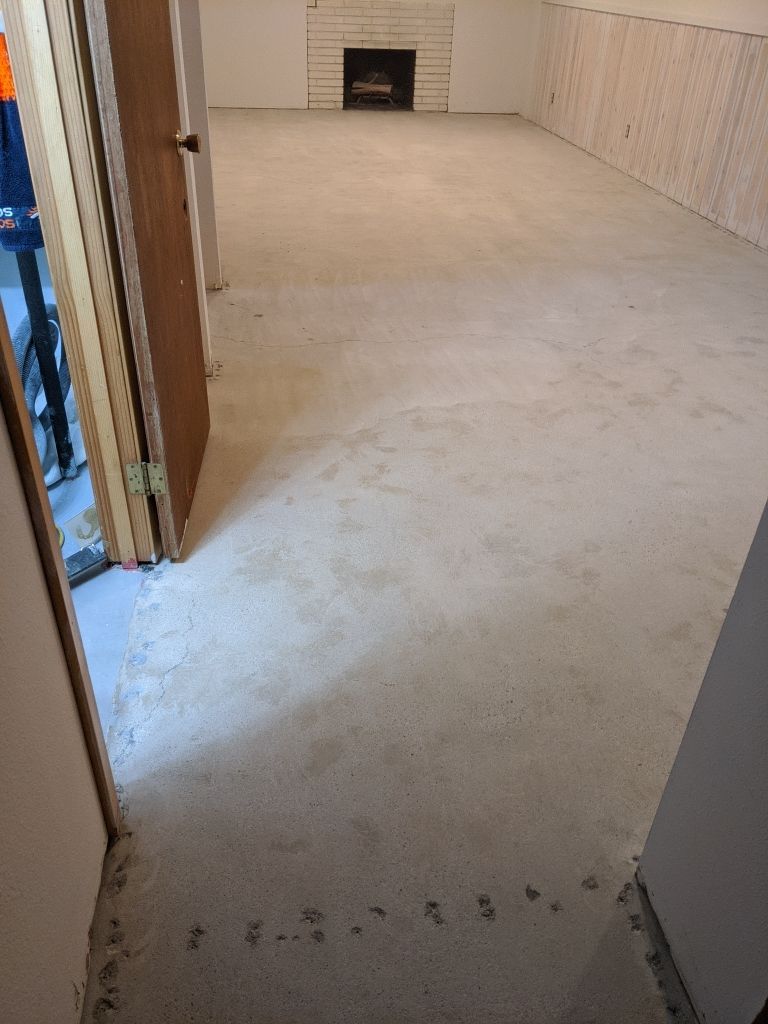 Basement Croc Floor Transformation using Pebble Beach by Croc Coatings, LLC